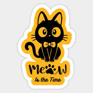 Meow is the time - Abstract Cat Sticker